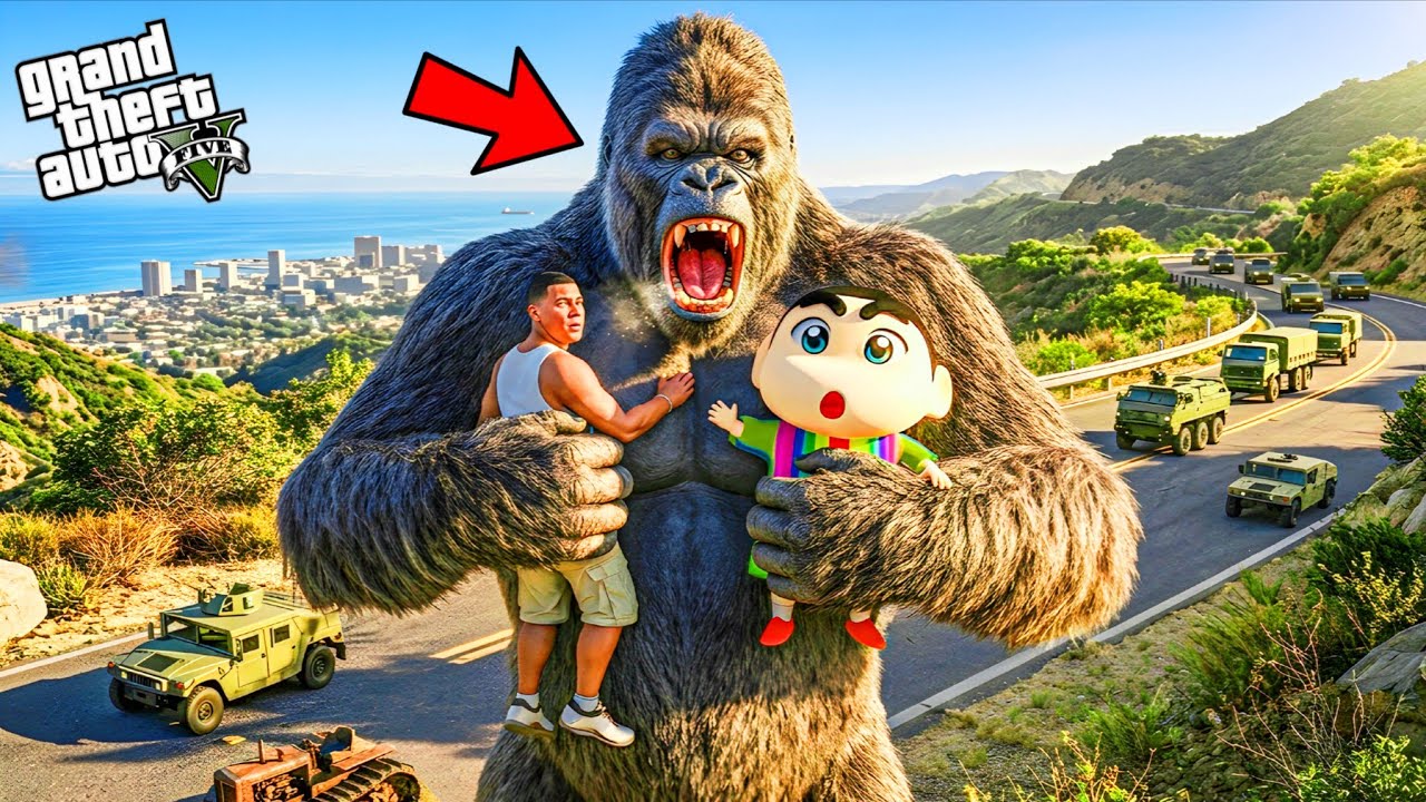 GTA 5 : Franklin & Shinchan Defend The Mysterious Mutant Gorilla!😱 | GTA 5 Bangla Gameplay