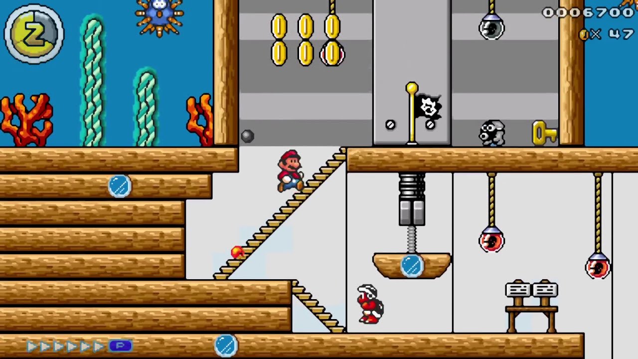Mario Editor (ME) Custom Level - Bowser's Submarine