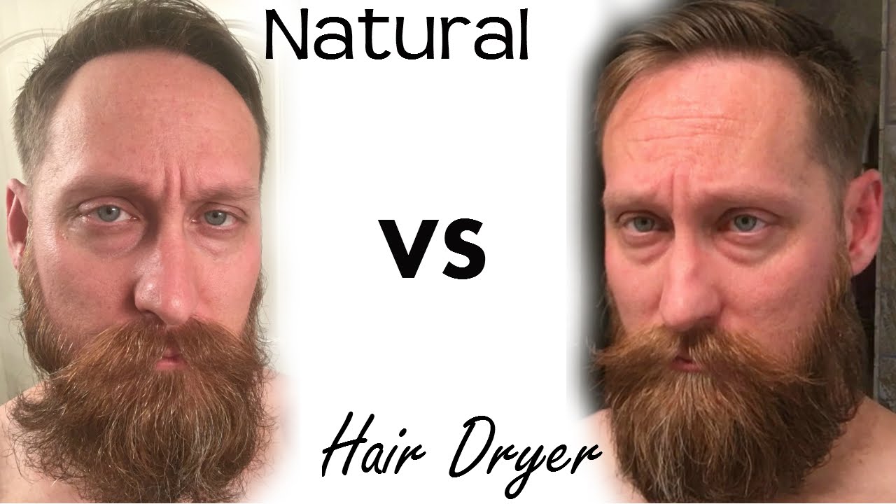 Using Hair Dryer on Beard
