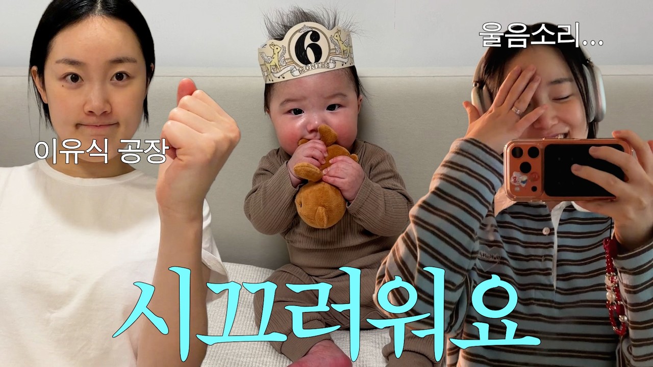 이유 없는 울음에 귀 막은 날 | 6개월 아기 엄마 일상 브이로그 (첫 스튜디오 촬영, 청주 카페, 책 육아)