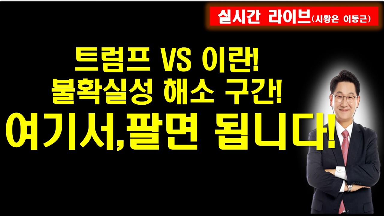 트럼프 VS 이란!불확실성 해소 구간! 여기서,팔면 됩니다!