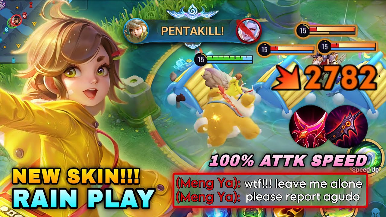 NEW SKIN AGUDO RAIN PLAY 100% ATTACK SPEED CAN EASILY PENTAKILL 😎👍🏻 | CHINA AGUDO BUILD & ARCANA