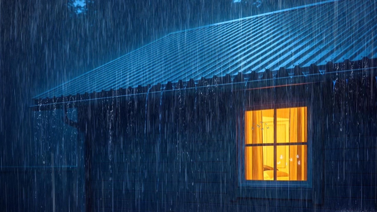 Heavy Rain Sounds on Tin Roof with Thunder for Sleeping 🌙 Relaxing Rain & Thunder