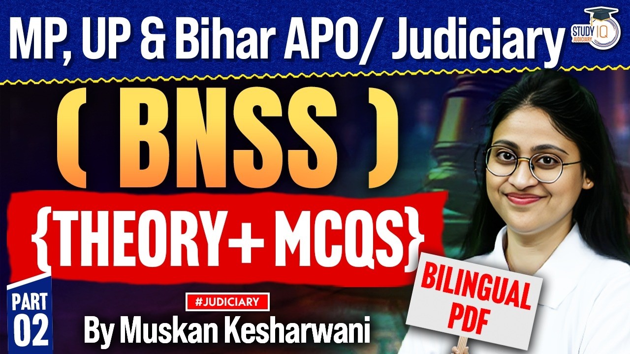 MP ADPO, UP& Bihar APO / Judiciary| BNSS 2023|Theory & MCQS Practice|Part 2|Muskan Mam