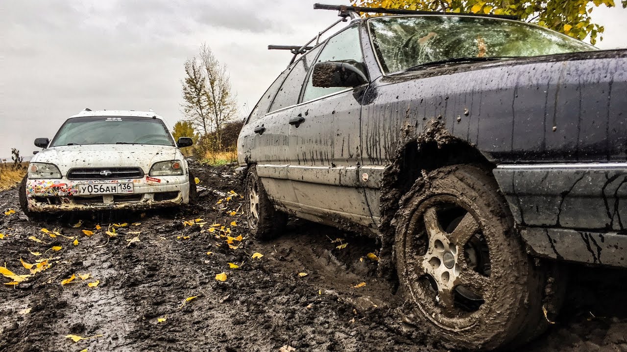 SUBARU VS AUDI в грязи!!! Первое осеннее бездорожье
