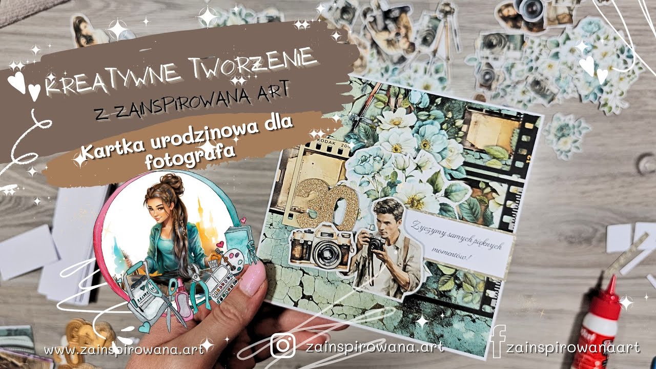 Inspiracja na prostą kartkę dla fotografa z okazji urodzin