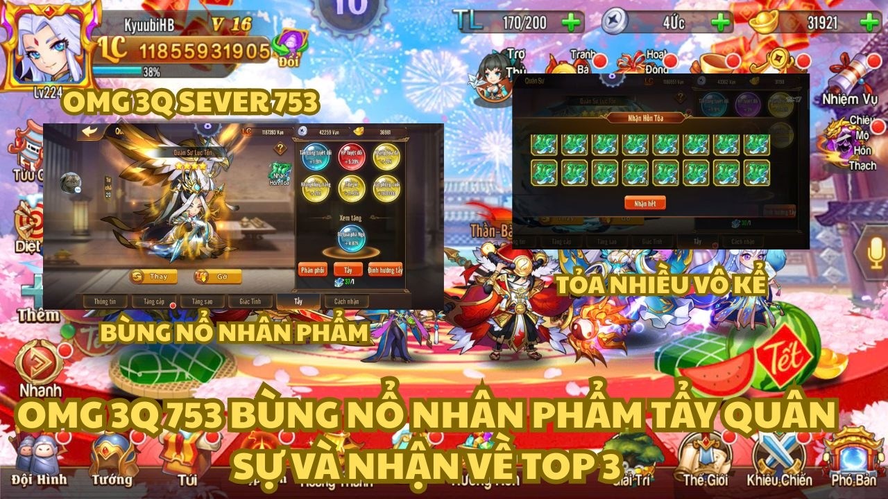 OMG 3Q 753 ĐUA SỰ KIỆN TẨY QUÂN SƯ VÀ VỀ TOP 3 CẦN BAO NHIÊU ĐÁ TẨY QUÂN SƯ SẼ ĐƯỢC BẬT MÍ NGAY ĐÂY
