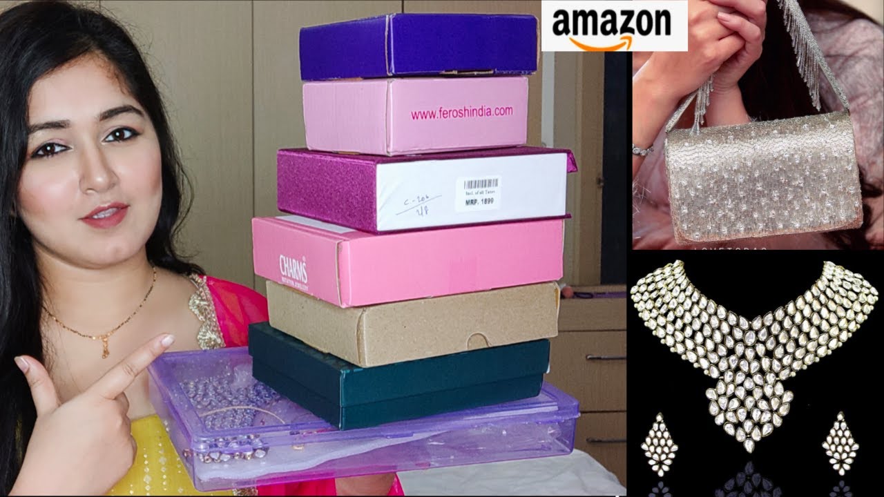 Amazon  Best Jewellery & Party wear Clutch Haul / Kundan Choker/ Ad Necklace/ Statement Necklace