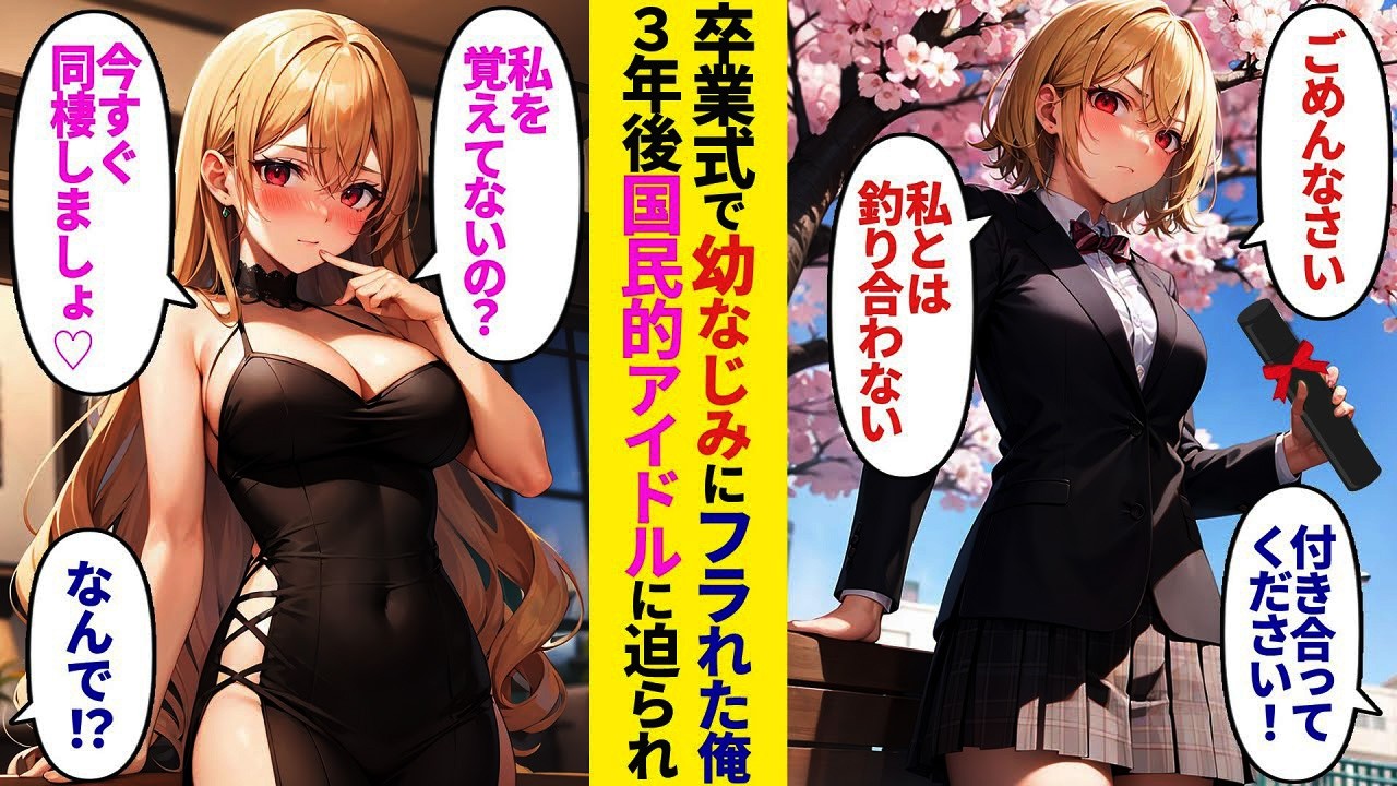 【漫画】高校卒業式で学園のマドンナだった幼馴染に振られた俺→3年後、国民的アイドルになった彼女と再会するも「誰だっけ？」と言われ…