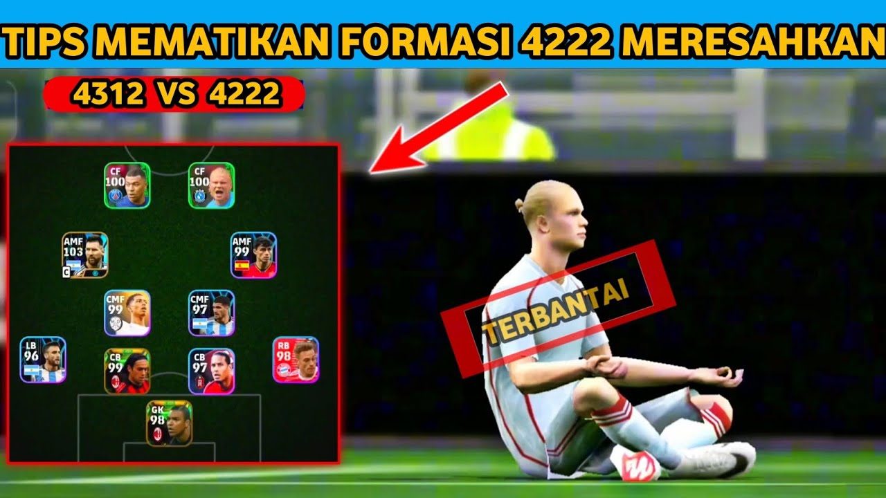 TAK-TIK MELAWAN FORMASI 4222 EFOOTBALL TERBARU 2024