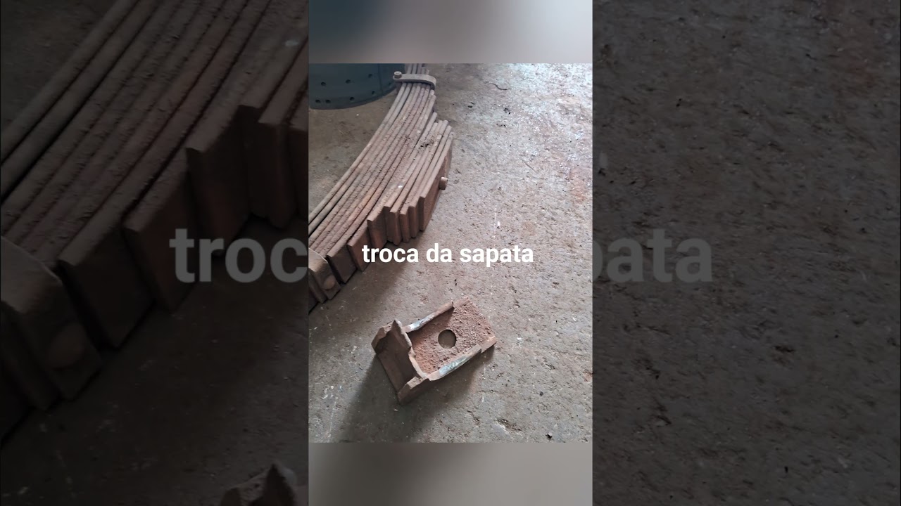 manuten&ccedil;&atilde;o ,troca da sapata do molejo do &uacute;ltimo eixo da carreta