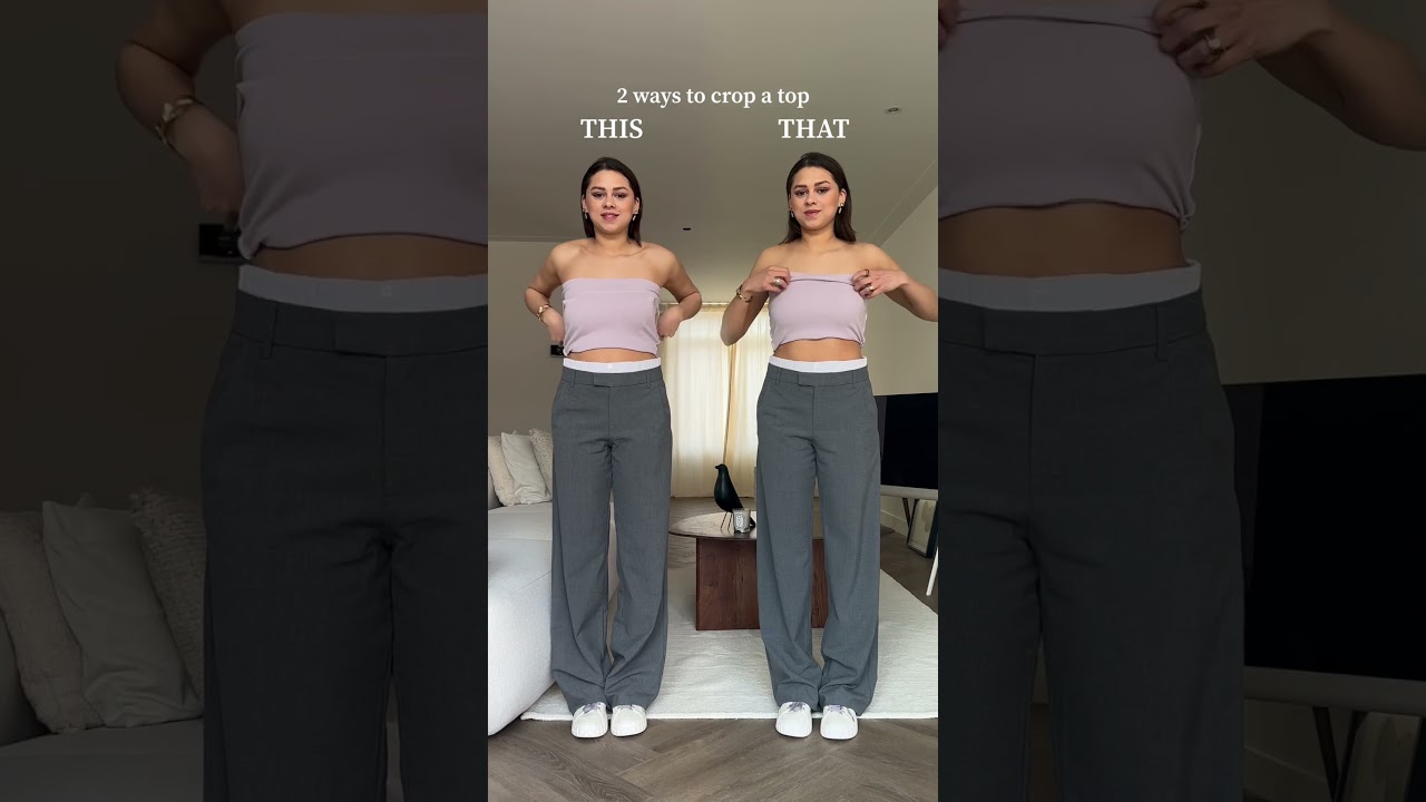 2 WAYS TO CROP YOUR (TANK)TOP! This or that? 💗✨ Subscribe for #styling #style