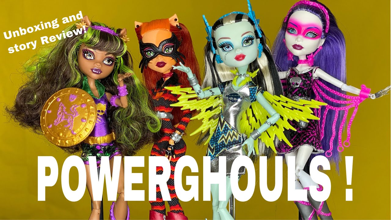 MONSTER HIGH POWER GHOULS DOLL UNBOXING AND STORY REVIEW