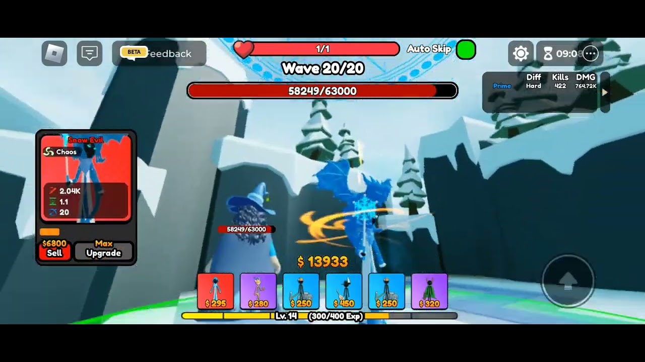 Stickman TD Snow Evil lvl 10 showcase