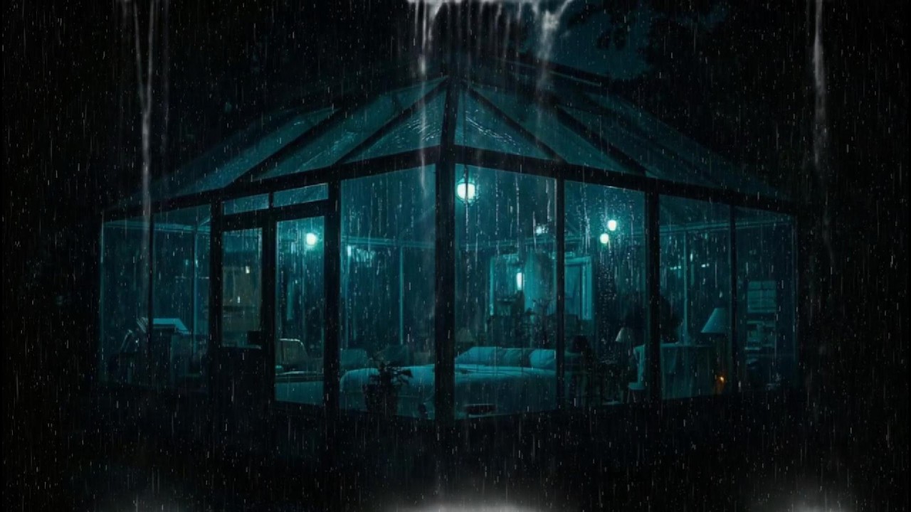 Heavy rain Dark Greenhouse Ambience for Deep Sleep & Insomnia Relief