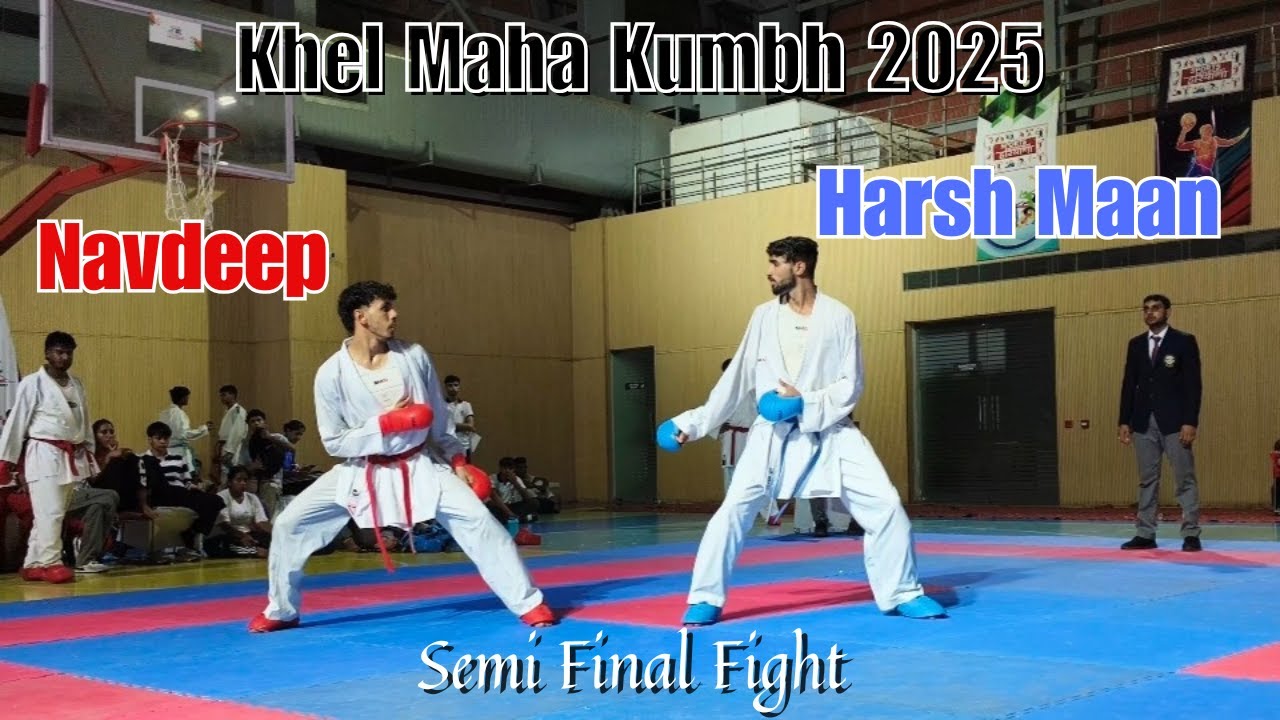 Navdeep(Hisar) Vs Harsh Maan(Sonipat) | Semi Final Fight | Khel Maha Kumbh 2025 | Karate Warrior