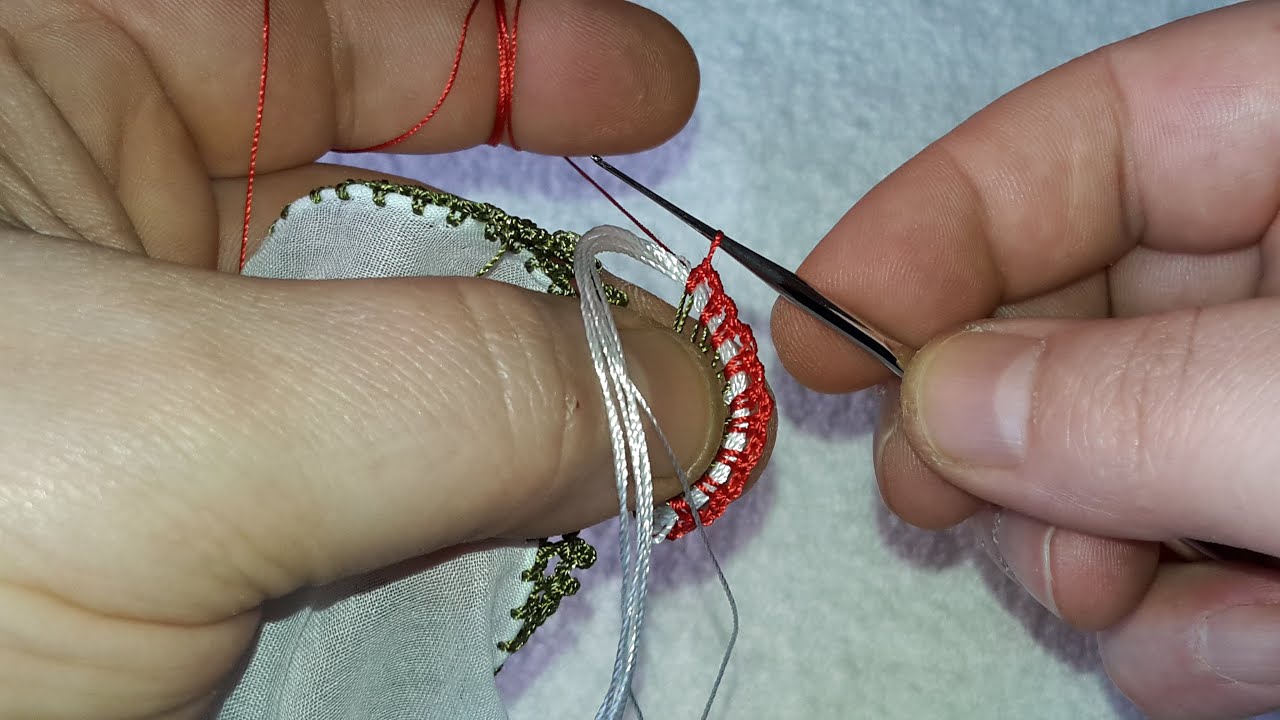 843 Arasına ip koyarak çok güzel bir tasarım tığ oyası yapımı