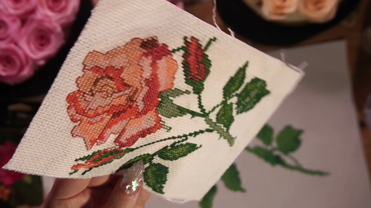ASMR  Rose Tea, Embroidered Roses, Rosettes