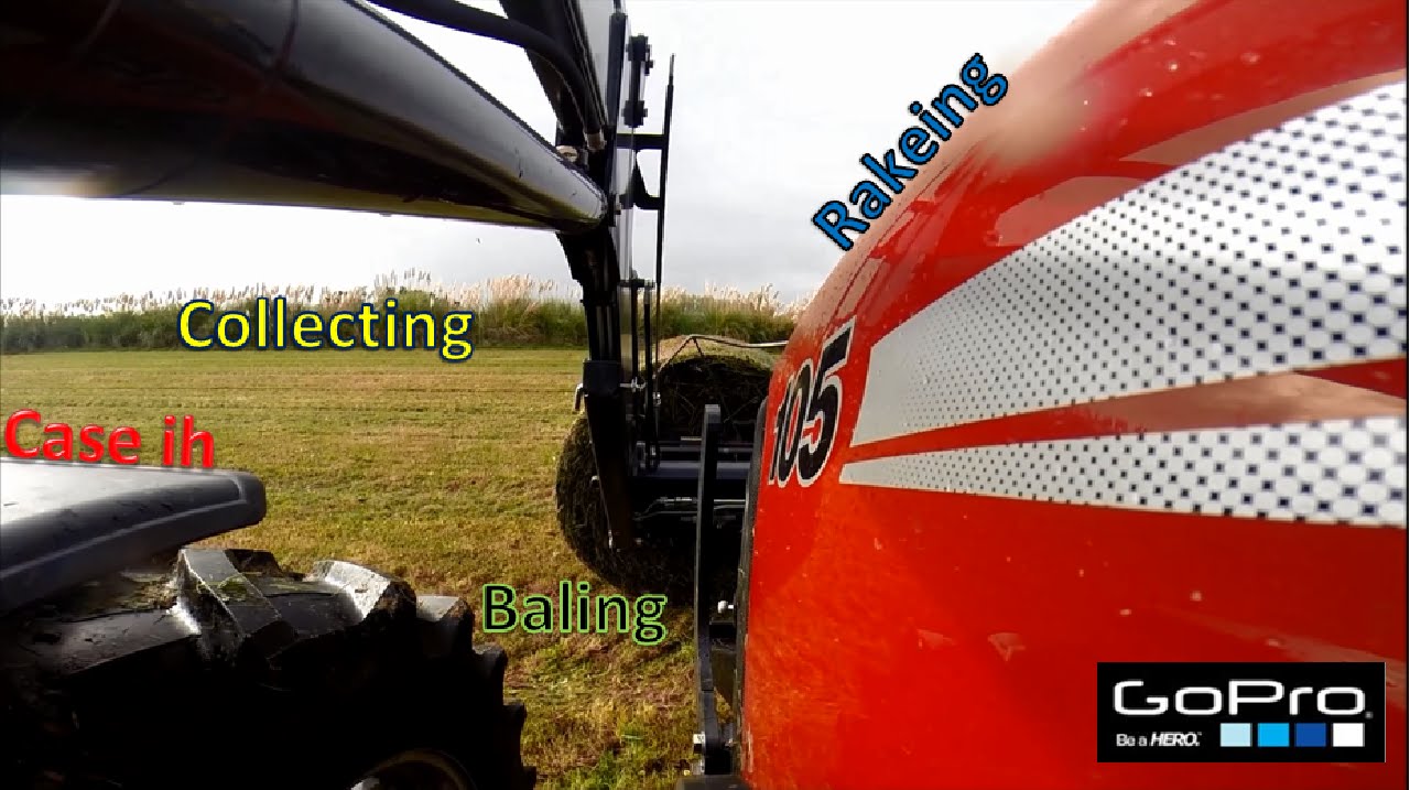 Case ih 105 Collecting bales, rakeing, baleing