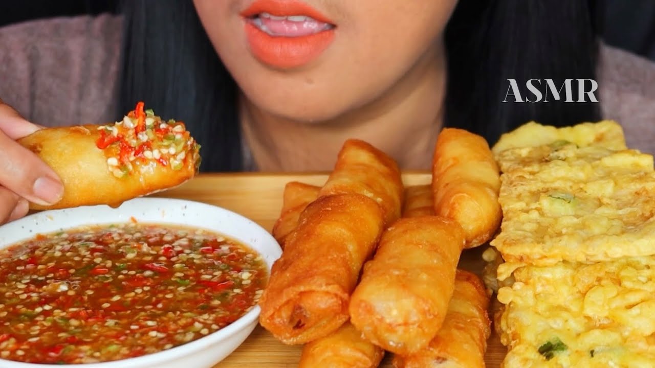 ASMR LUMPIA *TEMPE MENDOAN ||MUKBANG INDONESIA #ASMR #asmrsounds #eatingsounds #lumpia