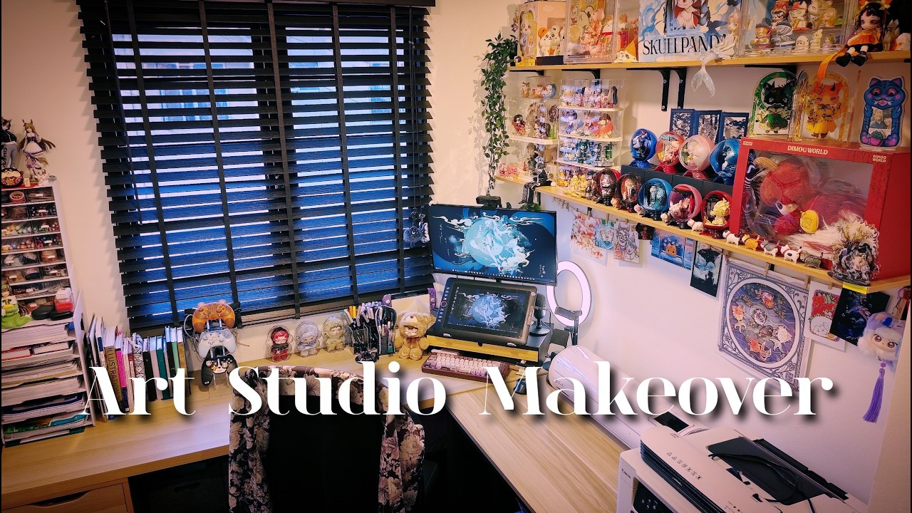 Tiny Art Studio Makeover | Decluttering, Rearranging, Desk Space Upgrade