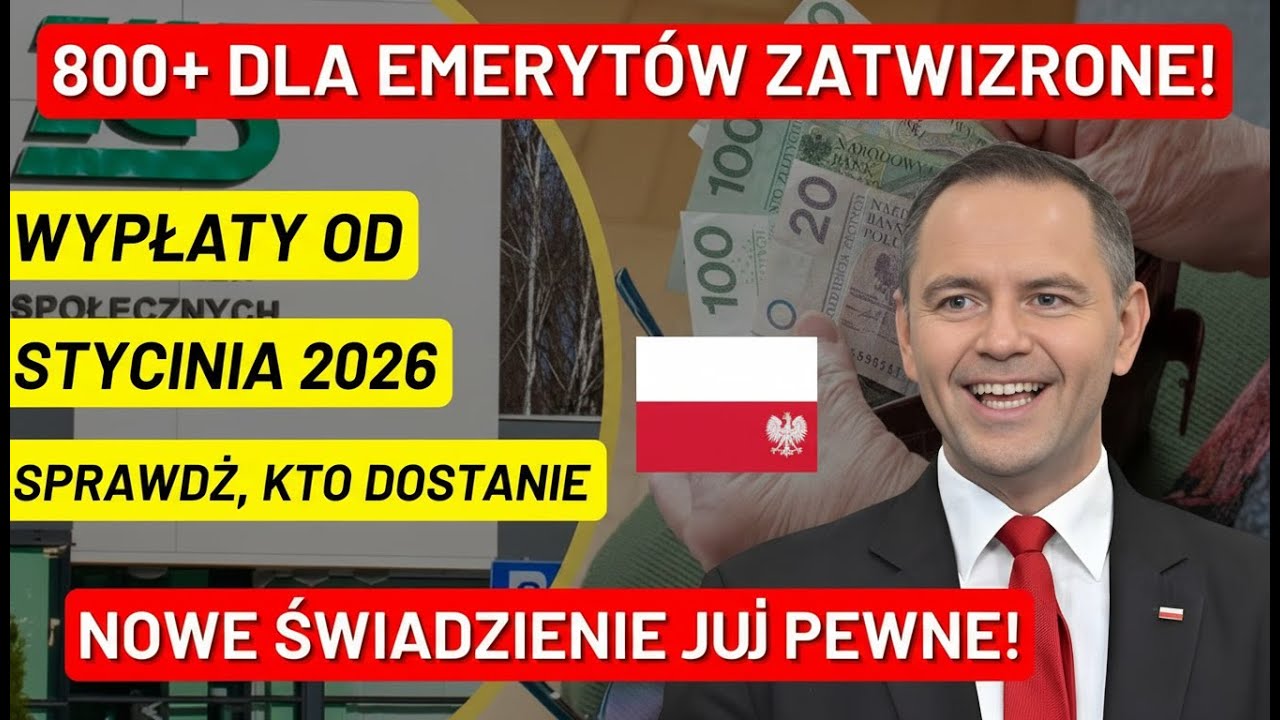 800+ dla emeryt&oacute;w zatwierdzone! Wypłaty od stycznia 2026 &ndash; sprawdź, kto dostanie