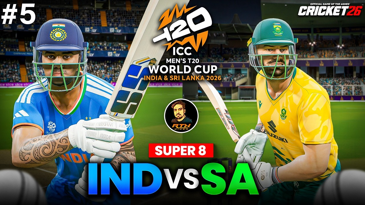 India🇮🇳 vs South Africa🇿🇦 T20 World Cup 2026 SUPER 8 Match LIVE | Cricket 26 Live | RtxVivek