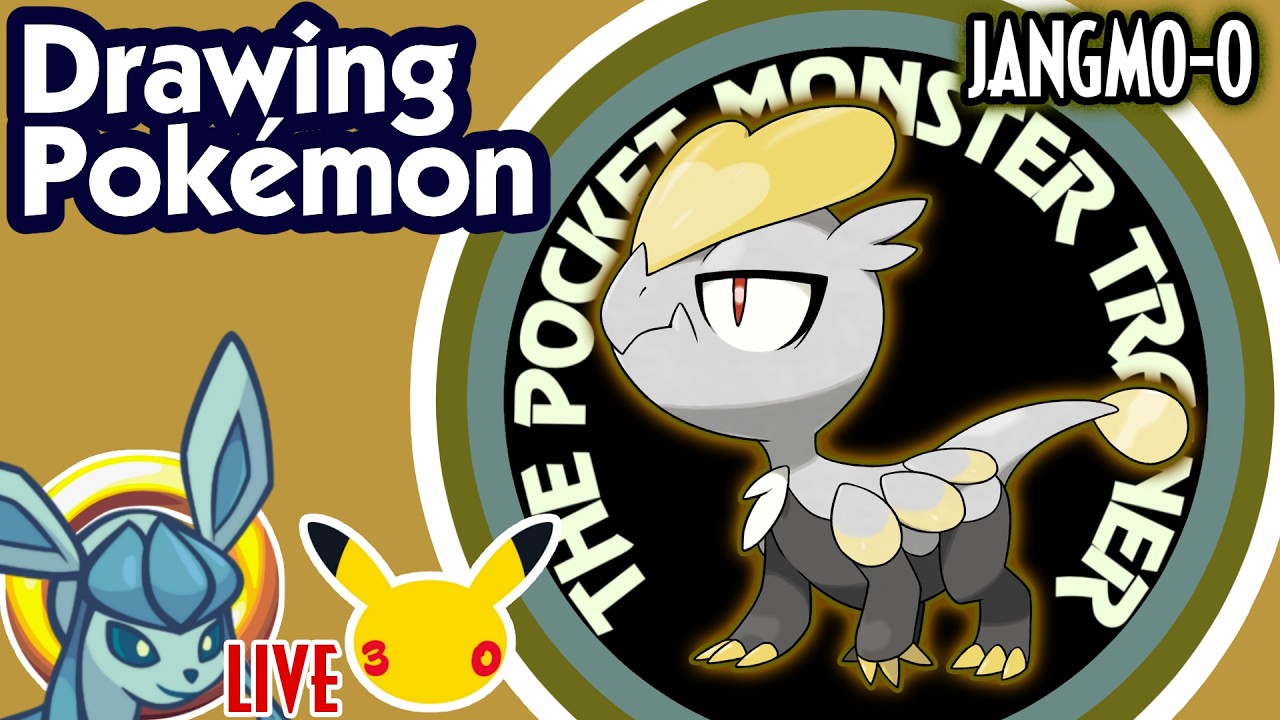Pokémon 30 - Drawing Pokémon From Every Game - Jangmo-O | !discord !socials
