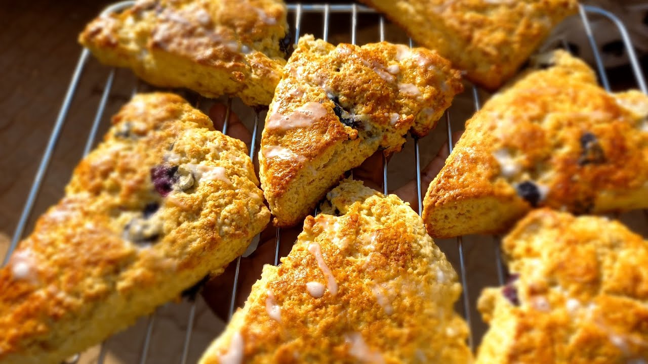 Easy blueberry scones with glaze | scones recipe |