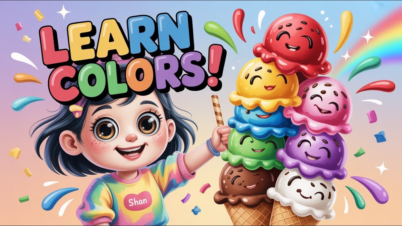 Learn Colors with Ice Cream | Fun Color Song for Kids by Shan & Friends