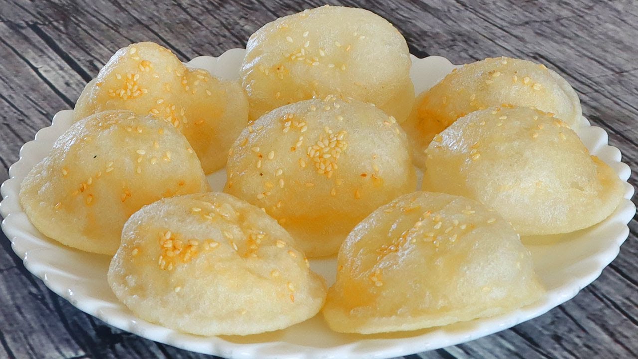 糯米粉新吃法，开水烫一烫，不用发面不用醒面，个个鼓大泡！【海娟美食】