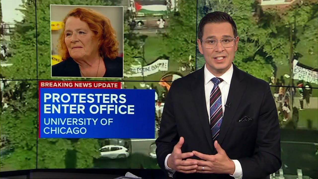 UChicago pro-Palestinian protesters burst into officer during live interview