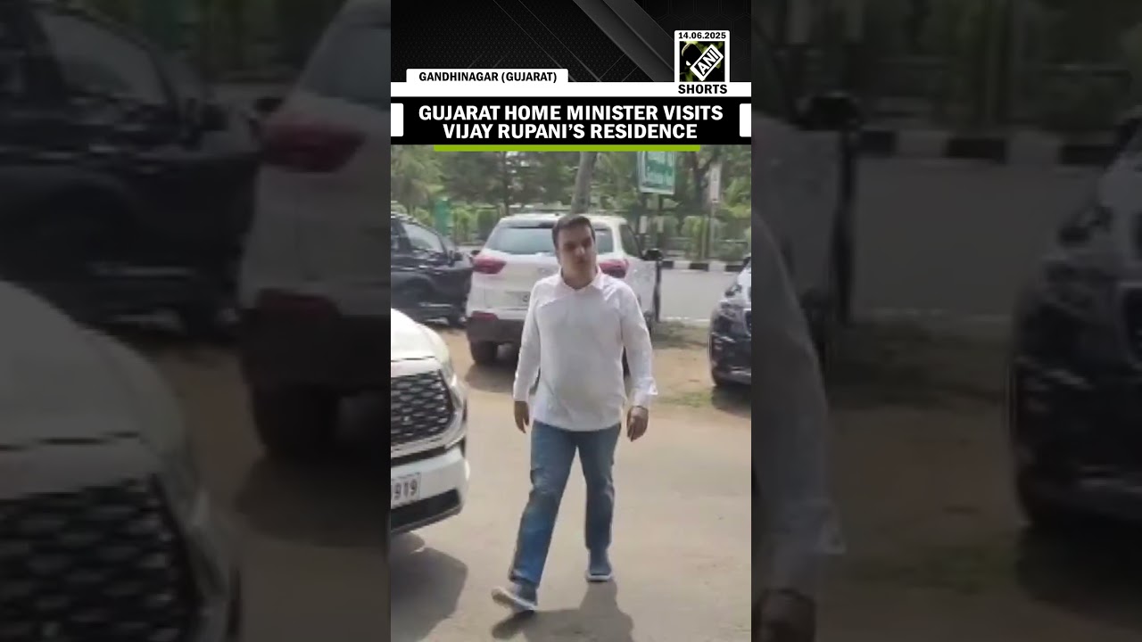 Gujarat HM Harsh Sanghvi arrives at residence of Vijay Rupani following tragic Air India crash