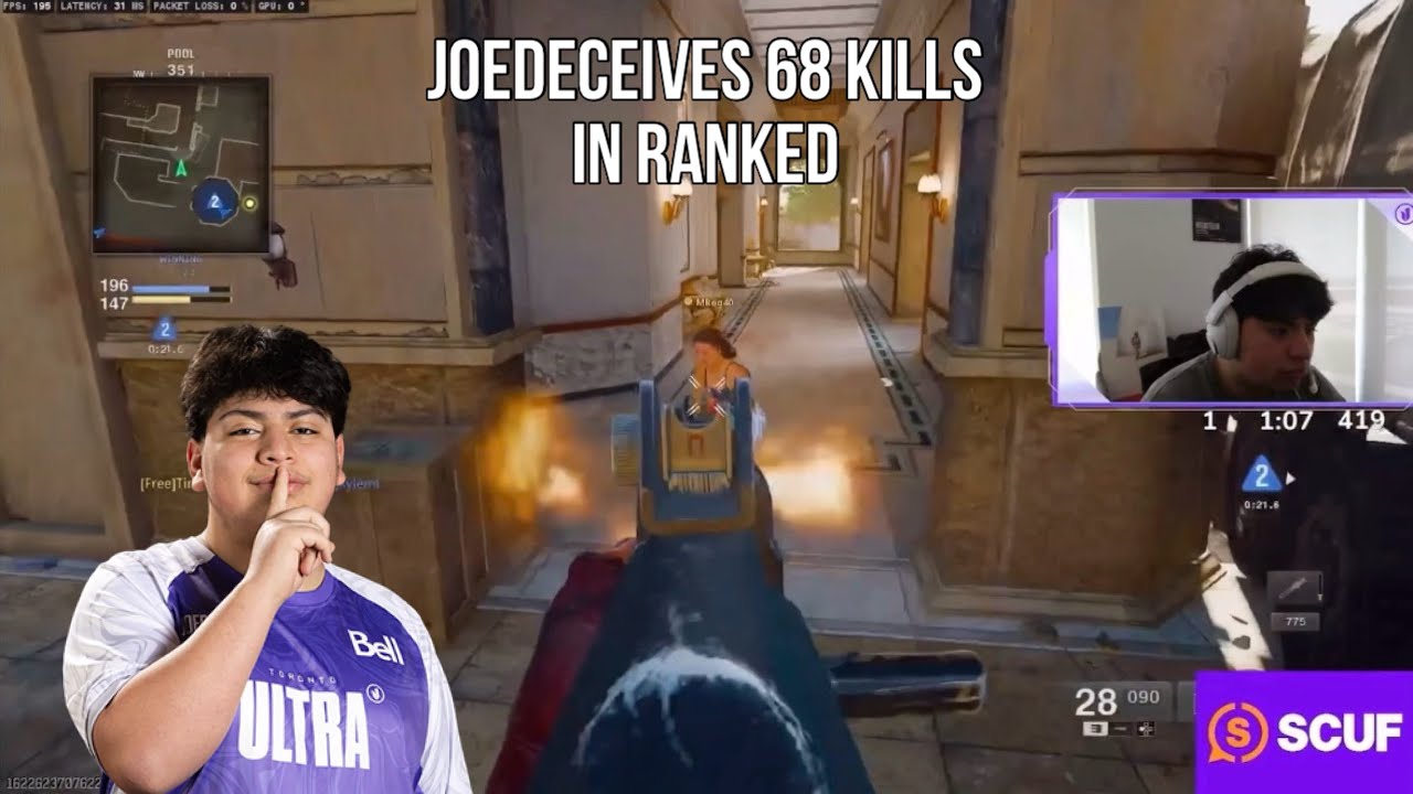 Joedeceives набрал 68 убийств с девушкой в ​​рейтинговой игре
