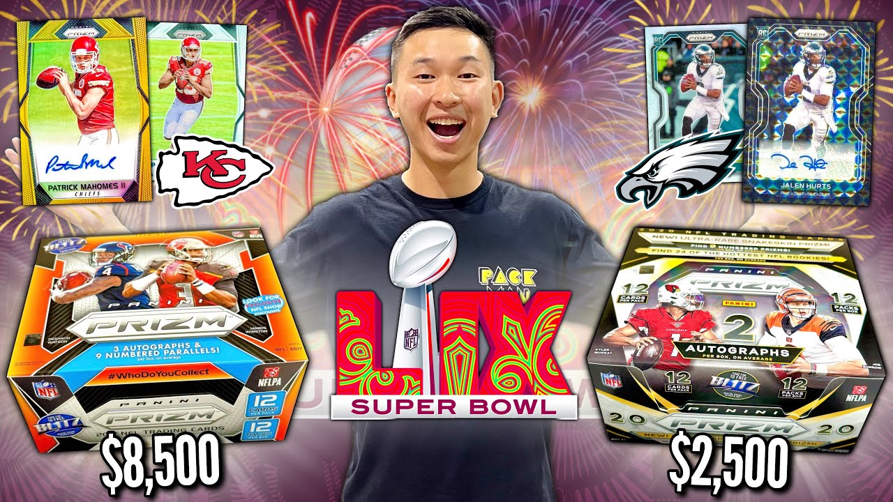 I OPENED THE LEGENDARY $8,000 2017 PRIZM FOOTBALL BOX FOR THE SUPER BOWL (MAHOMES ROOKIE YEAR)! 😳🔥