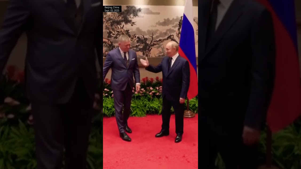 Shaking hands with Fico, Putin walks in with Slovak PM for bilateral talks in Beijing