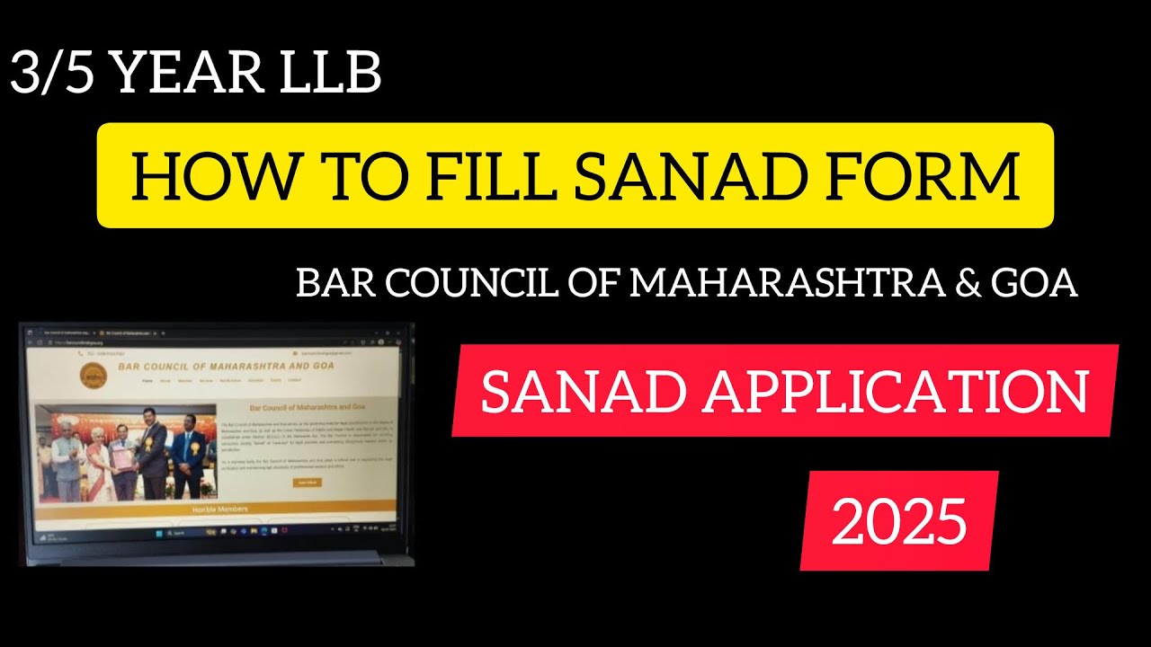 How to Fill Sanad Application Form Online | Bar Council of Maharashtra & Goa |