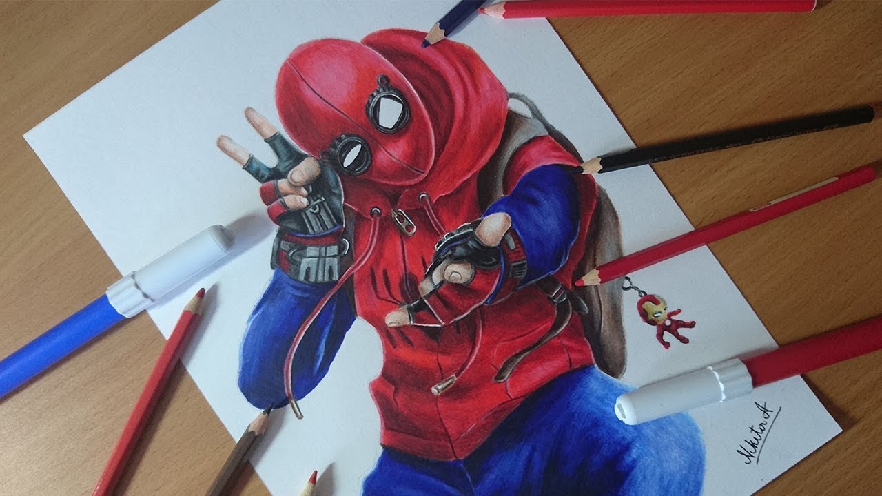 Spider-Man homemade suit version (Spider-Man: Homecoming) - Speed Drawing