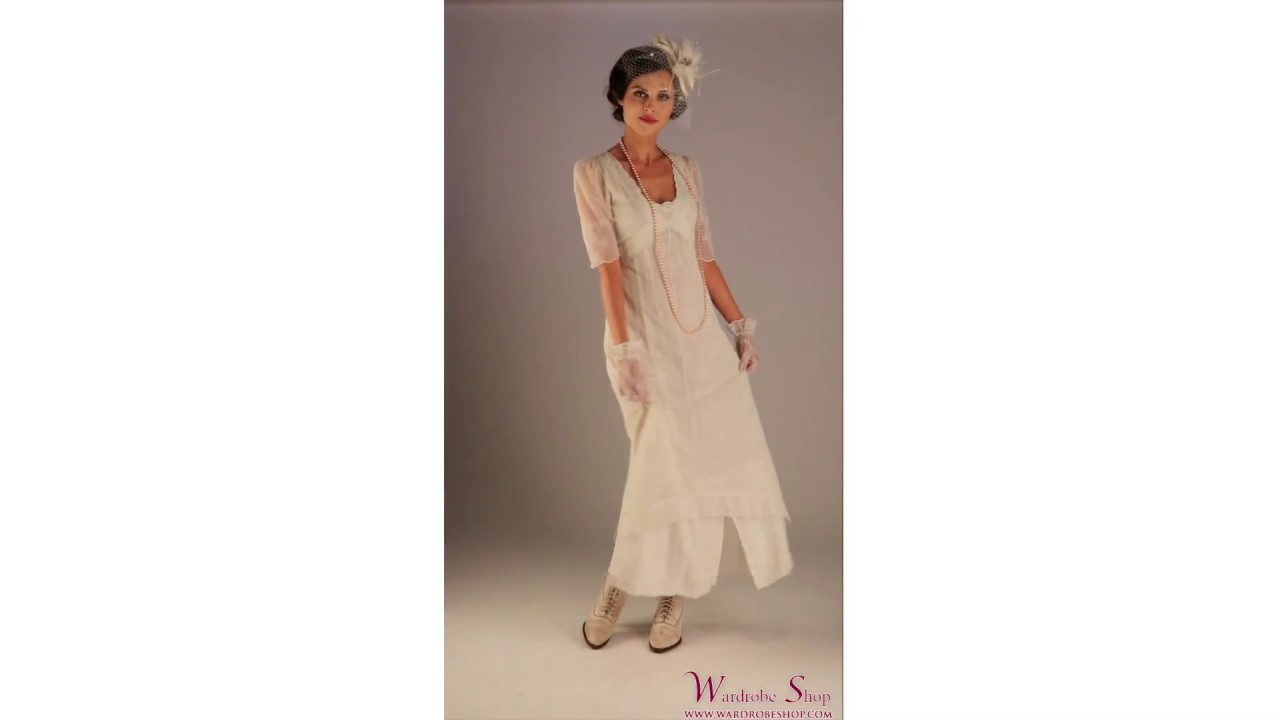Romantic New Vintage Titanic Tea Party Dress in Ivory by Nataya