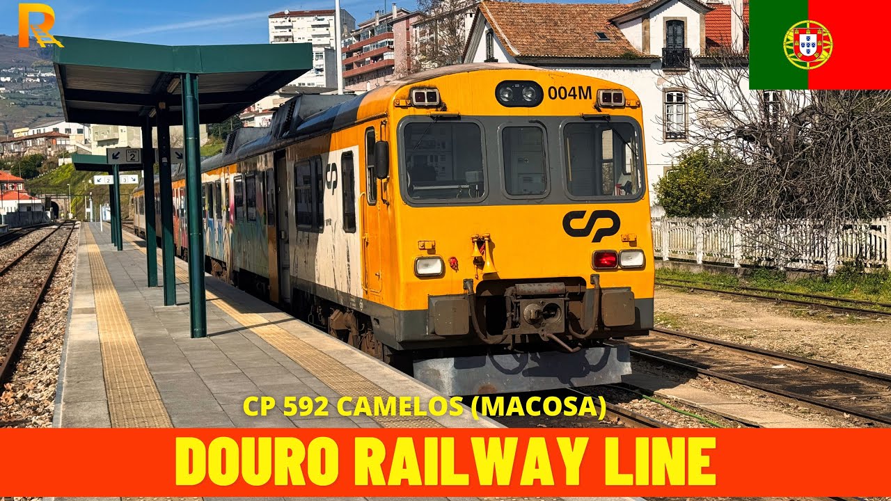 Cab Ride on Douro Line Marco de Canaveses - Régua (Linha do Douro, Portugal) train driver's view 4K