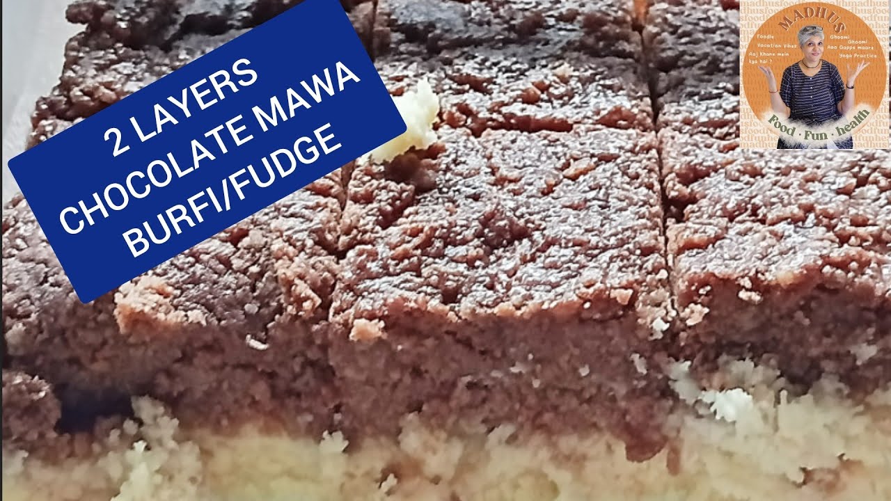 Milk and chocolate 2 layers burfi | chocolate fudge |