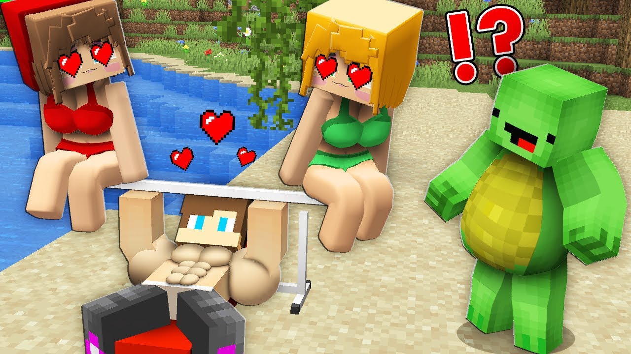 JJ's Girl and Mikey's Girl fell in LOVE STRONG JJ! FAT MIKEY is SAD in Minecraft - Maizen
