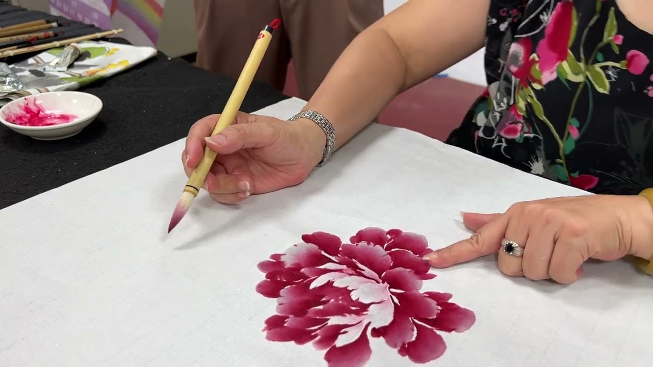 曾玉惠老師[寫意鳥]課程示範_牡丹(Part-1)