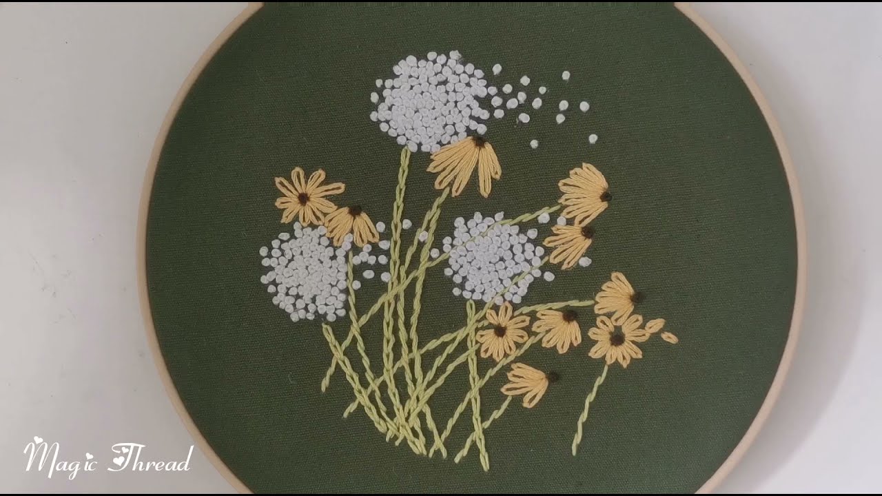 *DIY-Emboidery * Flowers 🌺🌿🌾🌸 * 刺绣-花朵 *【HD 1080p】