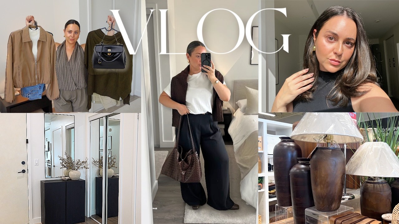 VLOG - SHEIN Fall Haul, Outfit Ideas, New Fall Hair, Entry Makeover, Organizing & Chit Chat! 