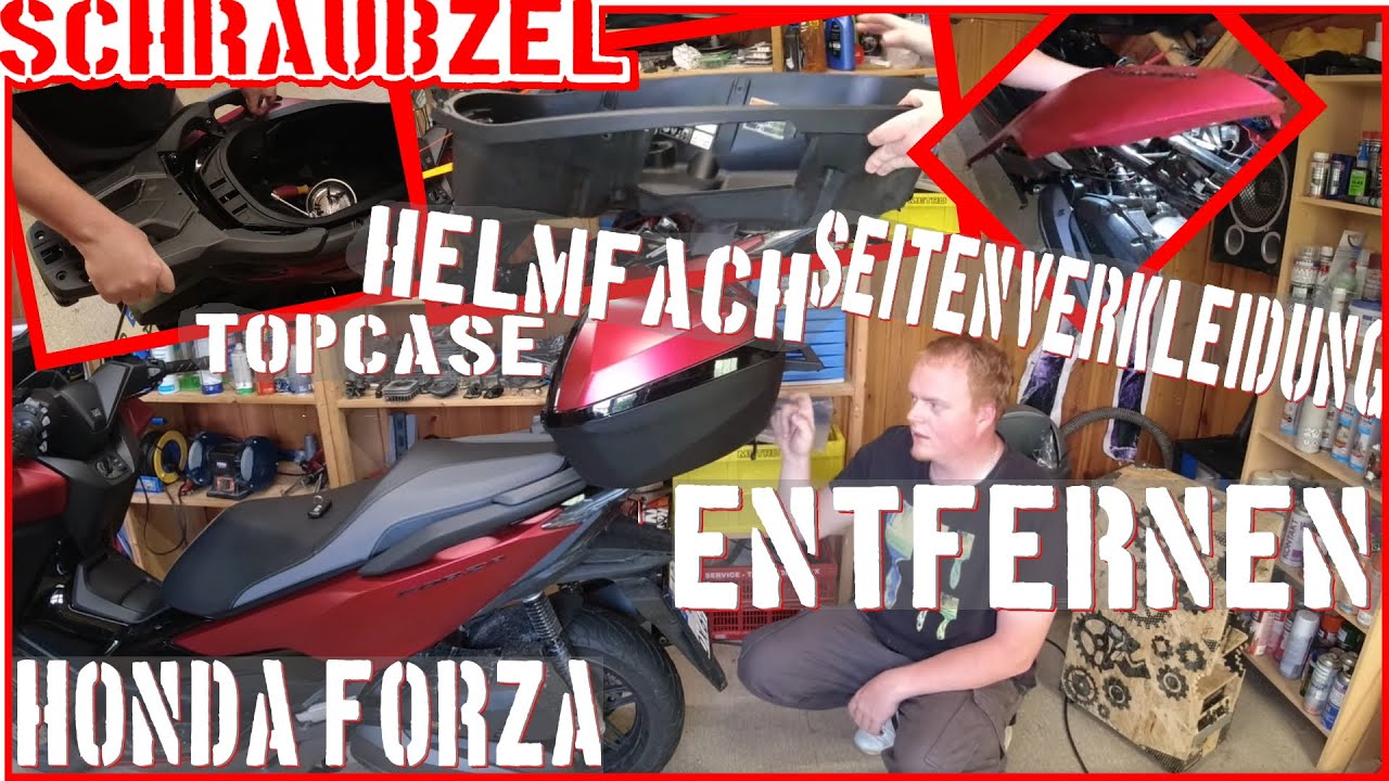 Honda Forza Heckverkleidung, Helmfach und Topcase entfernen