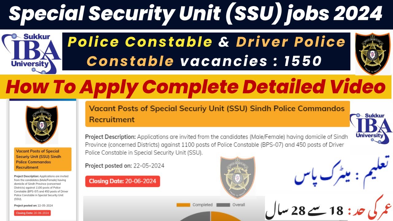 How to Apply Online for SSU Police Commando Jobs 2024 | SSU Police Constable & Driver Jobs 2024!