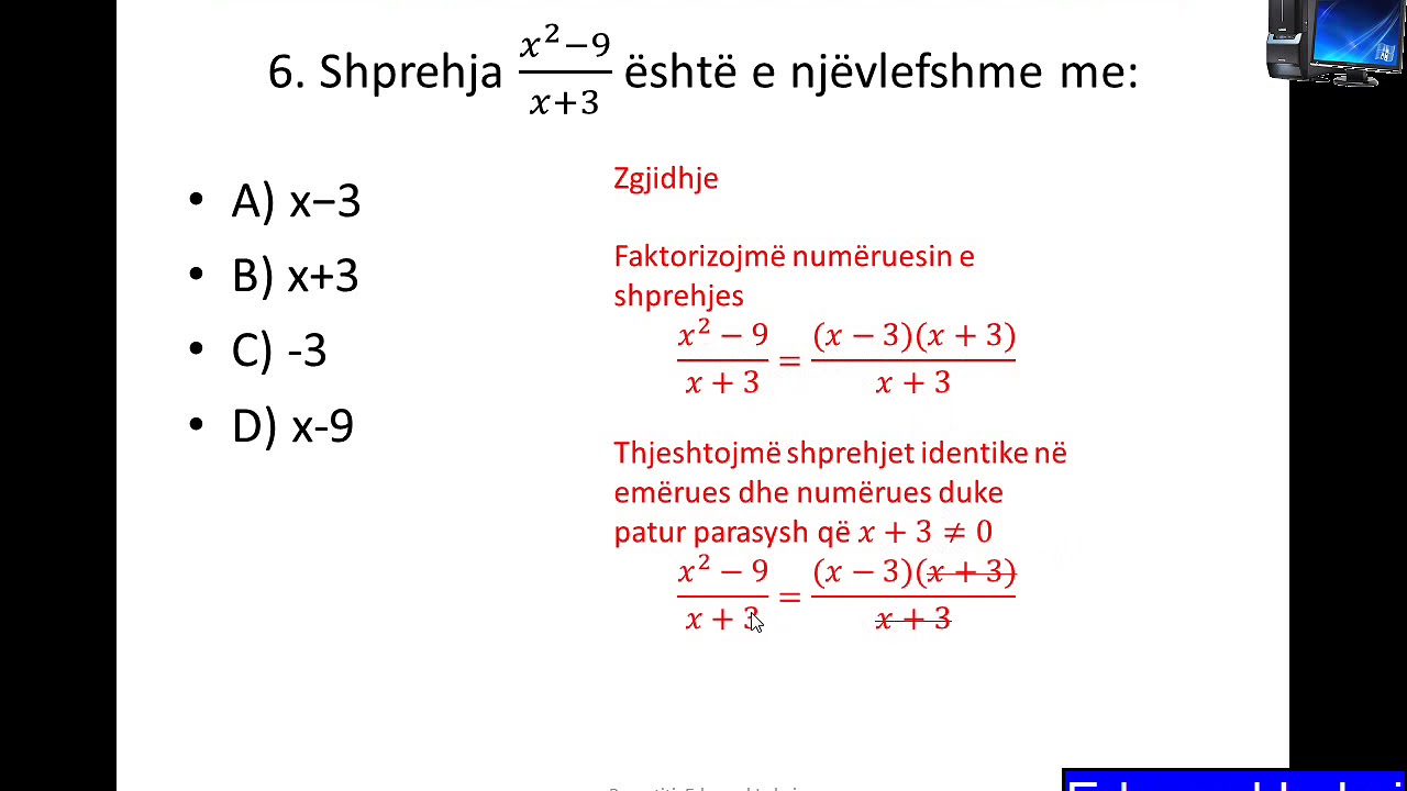 Konsultime per provimet e lirimit (pjesa 1). Lenda: Matematike. Klasa 9