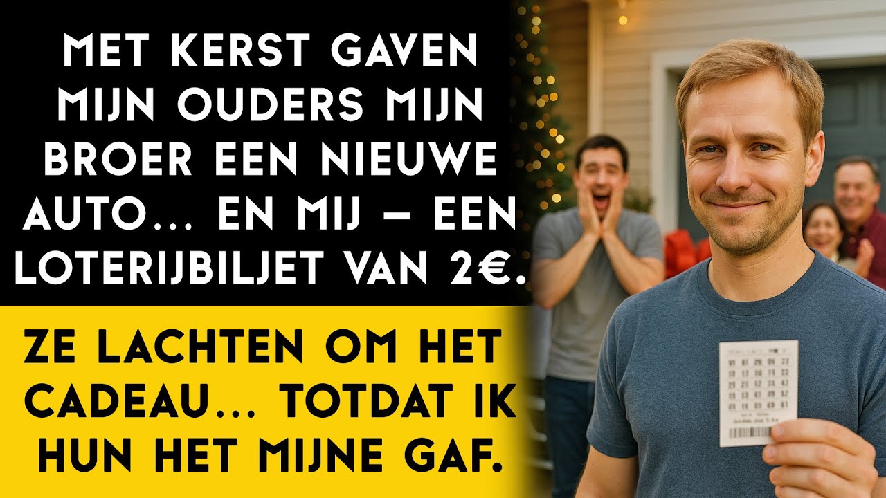 Mijn ouders wilden me vernederen met een goedkoop cadeau… en gaven me een winnend loterijbiljet