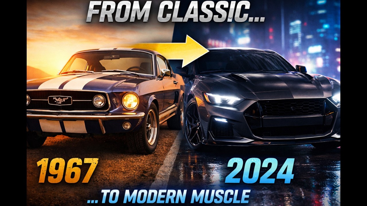1967 Mustang vs 2024 Mustang Dark Horse. Which era wins? #automobile #ford